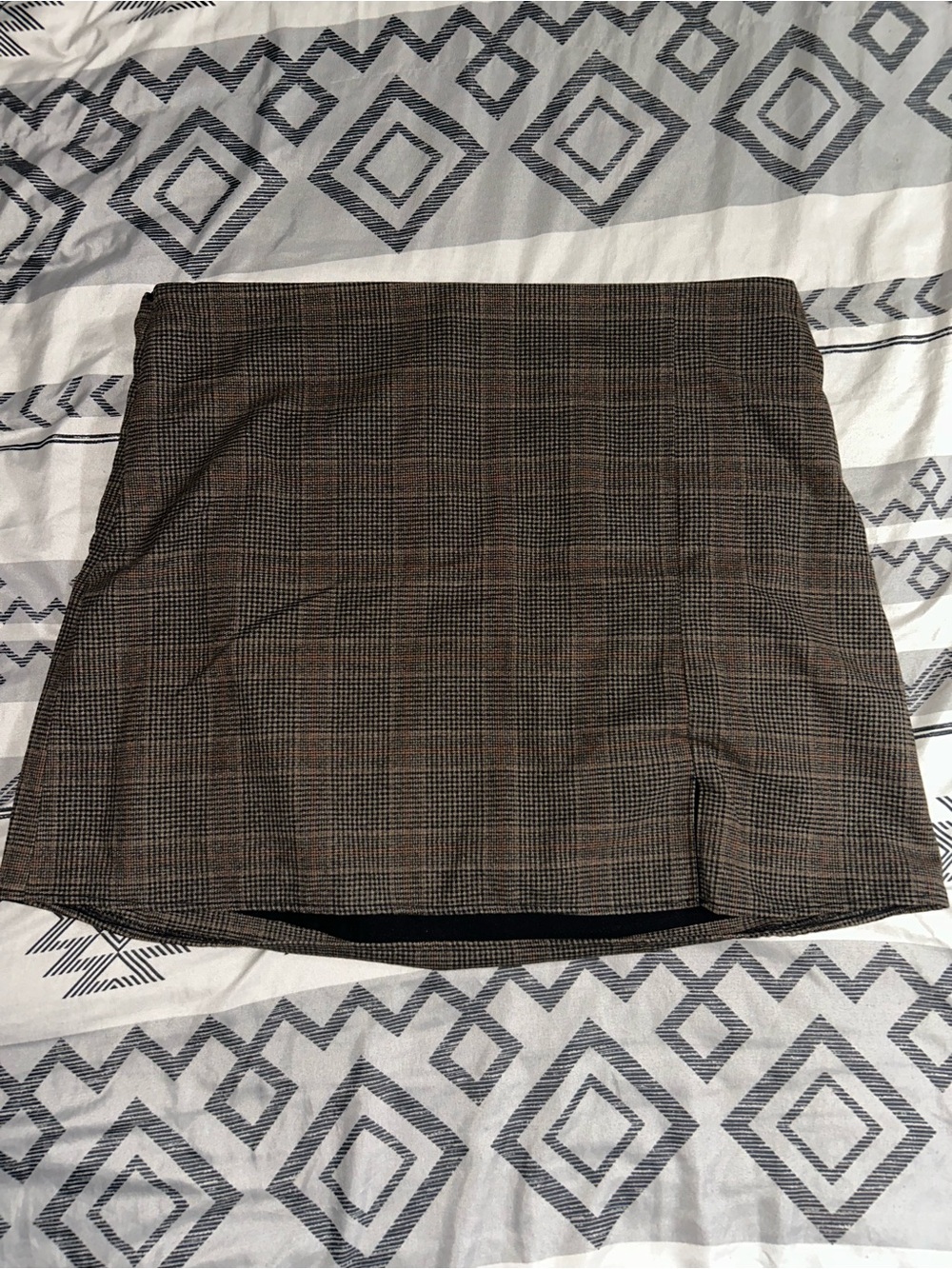 Old Navy Brown Plaid Mini Skirt XL
